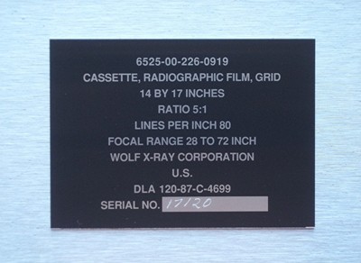 NEW ~ 14 x 17 Wolf X-Ray Cassette 5:1 Grid 80 Lines/LPI  28-72 inch ~ SHIPS FREE