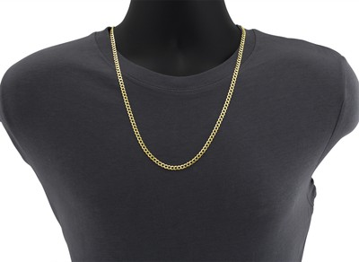 Pre-owned Nuragold 14k Yellow Gold 5mm Women Solid Curb Cuban Chain Link Italian Necklace 16"
