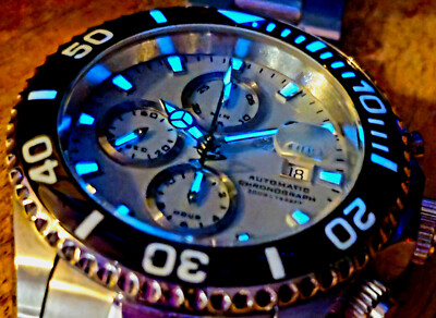 INVICTA RESERVE PRO DVR SWISS MADE WATCH & SWISS VALJOUX 7750 CHRON PLATINUM MOP
