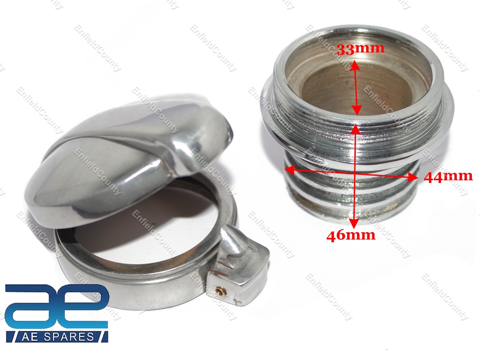 2" Monza Alloy Flip Up Fuel Tank Cap & Alloy Neck For Norton BSA Triumph 