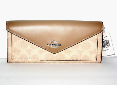 Coach taupe wallet hot sale