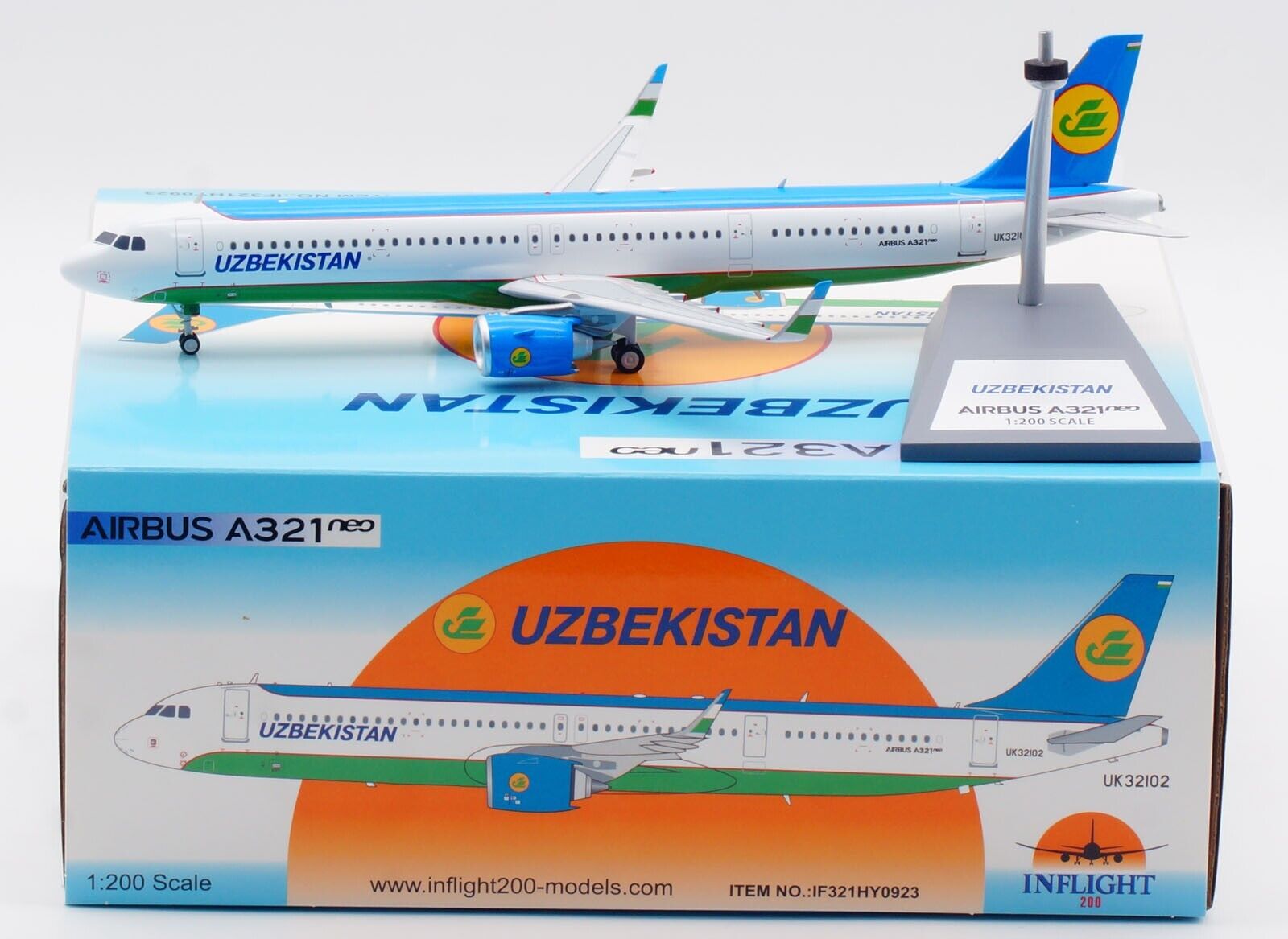 INFLIGHT 1:200 Uzbekistan Airways A321neo Diecast Aircraft INFLIGHT 1:200 Uzbekistan Airways A321neo Diecast Aircraft