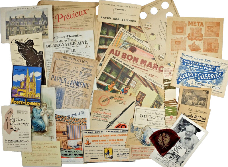 Vieux Papiers Cp Images Invitations Proces Verbaux Cachets Liseuses Publicites