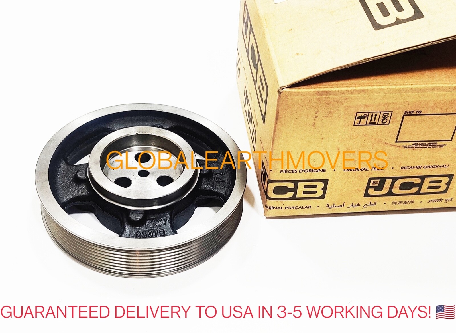 JCB BACKHOE- GENUINE JCB CRANK SHAFT PULLEY DIESELMAX ENG