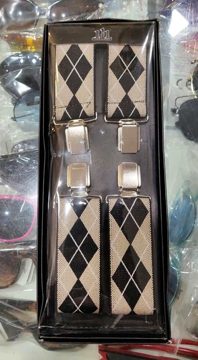 Bretelle Elasticizzate Uomo Donna Cinghia Regolabile Scozia Beige Nero hac