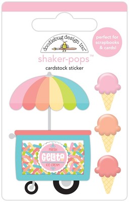 Doodlebug Shaker-Pops 3D Stickers-Gel-Lot-O' Flavors