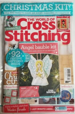 The World of Cross Stitching Magazine Issue 301 NEW SEALED Angel Bauble Kit UK