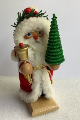 Vintage Germany Steinbach Small Santa Nutcracker Limited Edition Wood Tree Bell