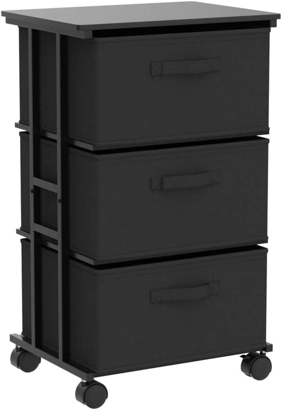 Dresser Storage with 3 Drawers, Fabric Dresser Tower, Vertical Storage Unit f...