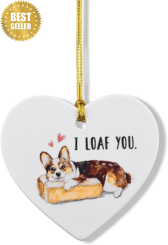 I Love Dog Ornament Christmas Hanging Ornaments for Tree Car Birthday Anniversar