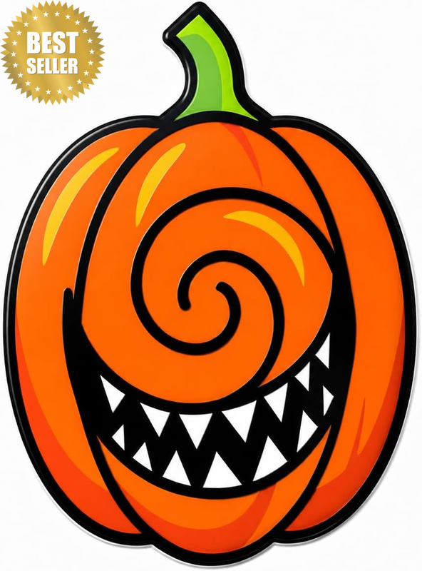 Evil Pumpkin Window Clings Reusable Static Glass Decals for Halloween Decor