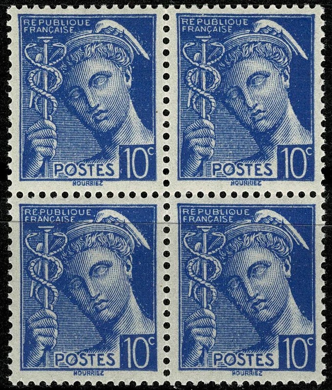 France 1938 Type Mercure Bloc NÂ° 407  Neuf ââ Luxe /Mnh