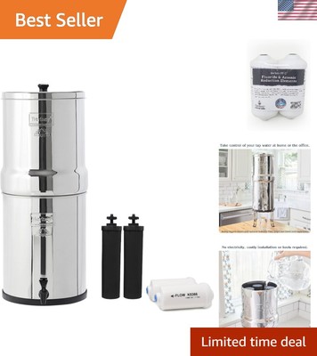 Royal Gravity-Fed Water Filter System 3.25 Gallon with 2 Black Elements, 2 PF..