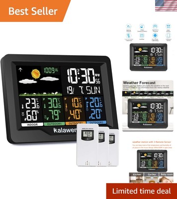 Smart Wireless Weather Station with 3 Sensors & Atomic Clock for Home & Office