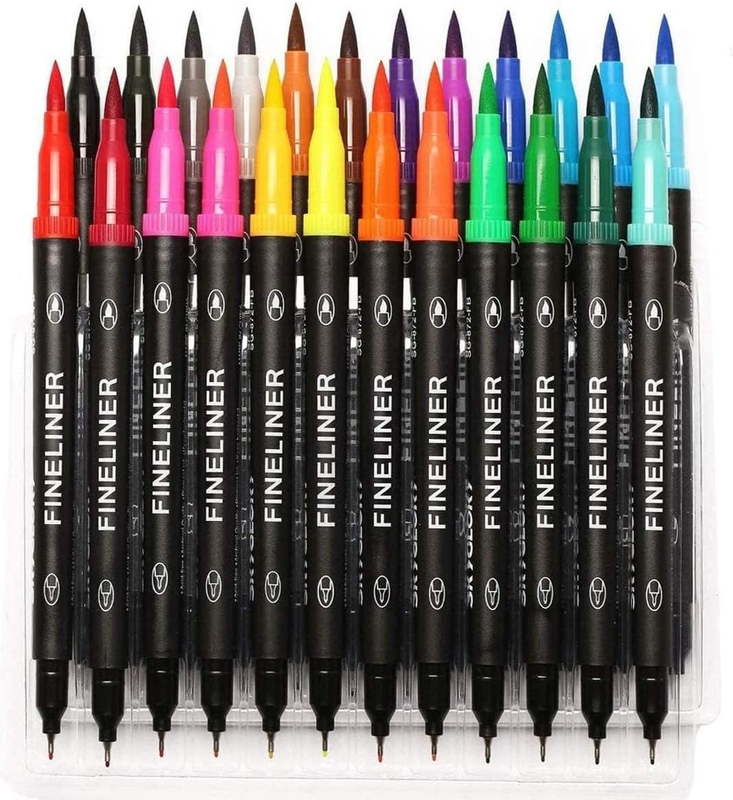 Brush Tip Pen &  Colored Fine Point