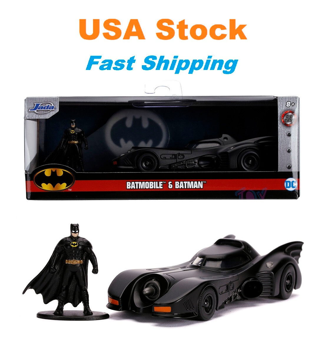1989 Batman Batmobile with Batman figure Jada Diecast Car 5