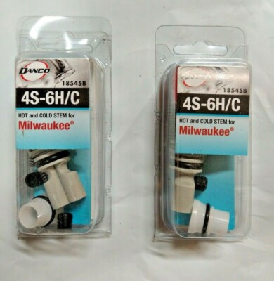 Danco Hot/Cold Faucet Stem for Milwaukee Faucets, 4S-6H/C, 18545B - 2 Pack