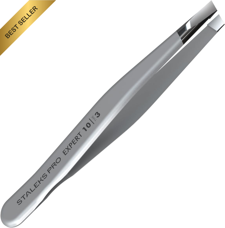 Tweezers for Eyebrow - -PRO - Type 3 - Surgical Stainless Steel - Slant Tip Twee