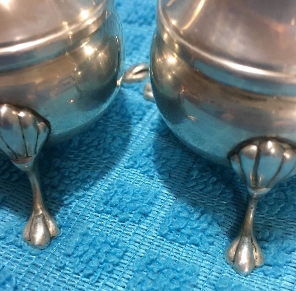 Crown Sterling Salt and Pepper Shakers Weighted