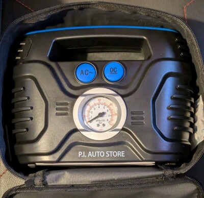 P.I. Auto Store - Tyre Pump - 240v Car Tyre Inflator (Mains) OR 12V DC Tyre