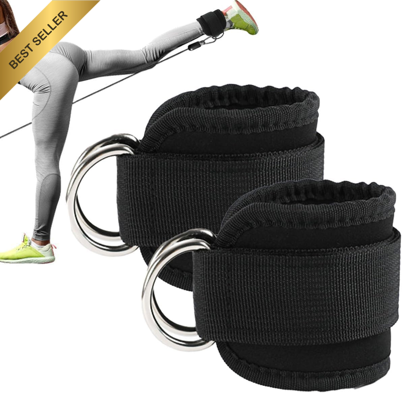 Ankle Strap for Cable Machines 1 Pair, Fitness Ankle Strap D-Ring Neoprene Padde
