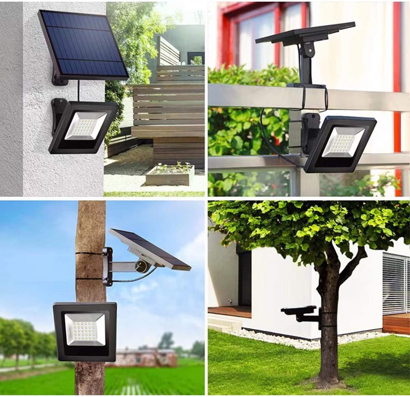 Solar Powered Lights Outdoor, Bright White Light IP65 Waterproof Auto Dusk to Da