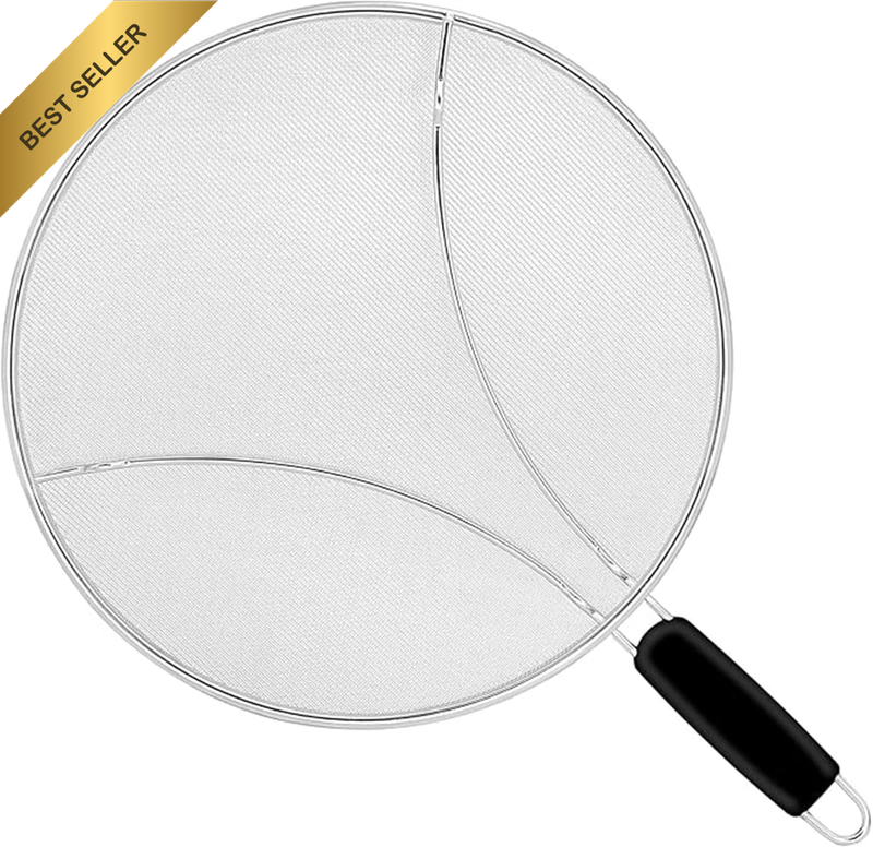 Splatter Screen for Frying Pan - 13 Inch Stainless Steel Grease Splatter Guard -