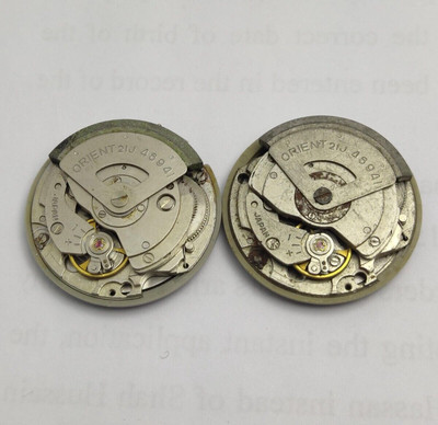 2x Orient Japan 46941 Automatic Wrist Watch Movements 21 Jewels For Parts