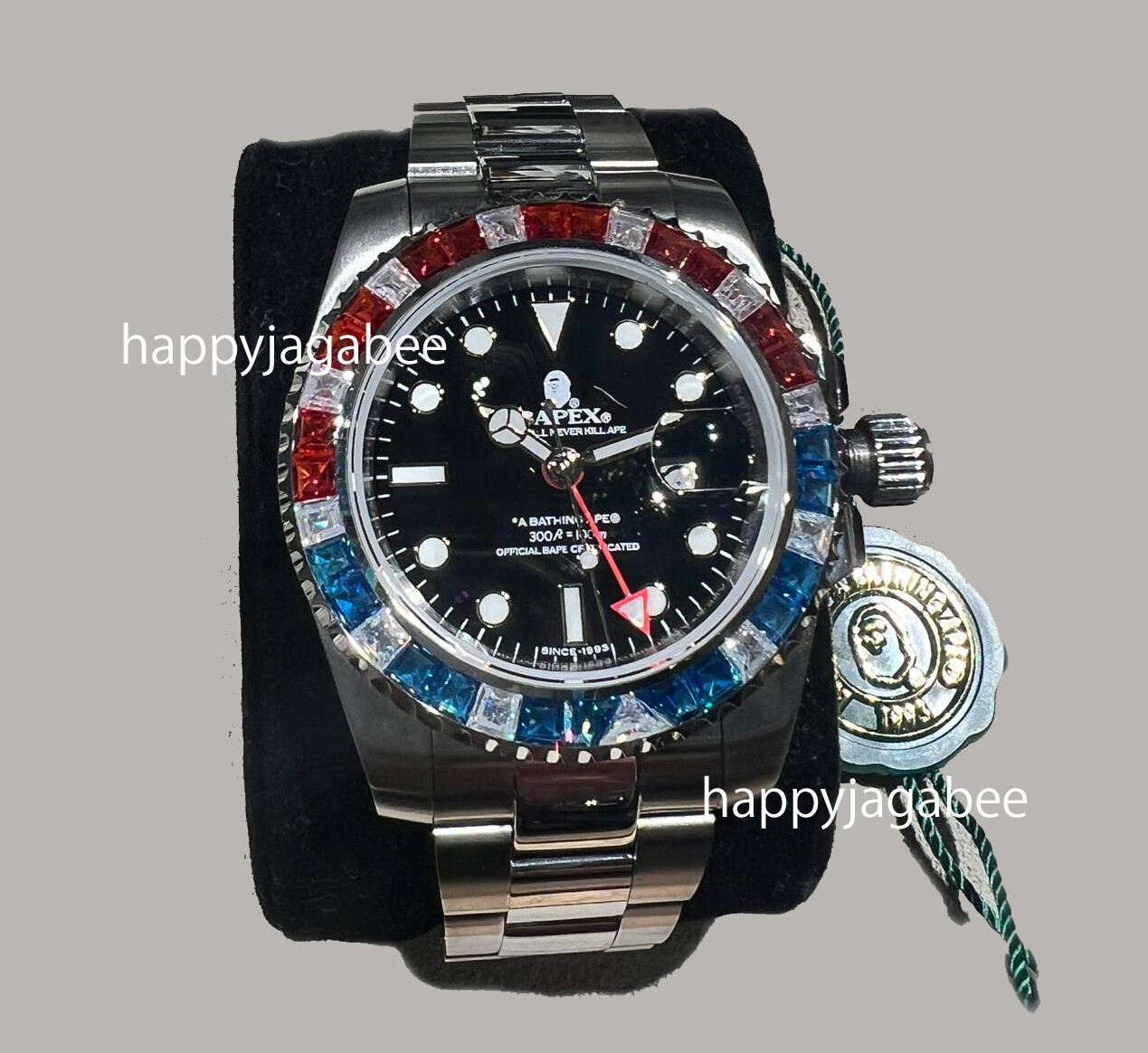 Pre-owned A Bathing Ape 2024 Ss  Men's Goods Bapex Type 2 Crystal Stone 1j70187008 In Black X Blue