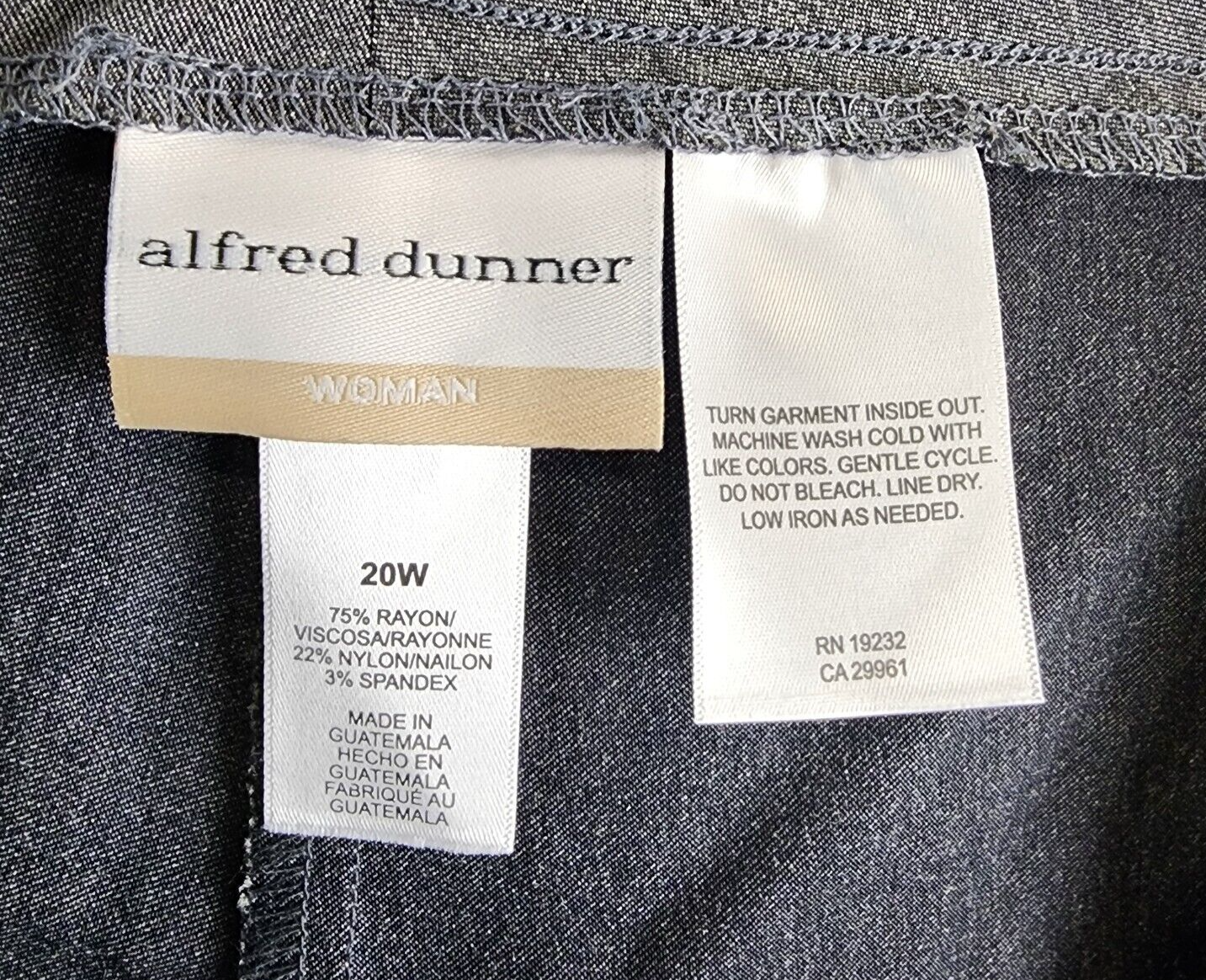 Alfred Dunner Plus Size Classic Allure Short Length Pant Womens 20W Gray Pull On - Picture 8 of 16