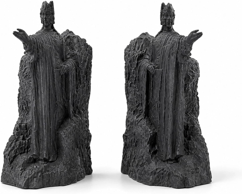 Decorative Bookends, Set of 2 Large Grey Resin Sculptures