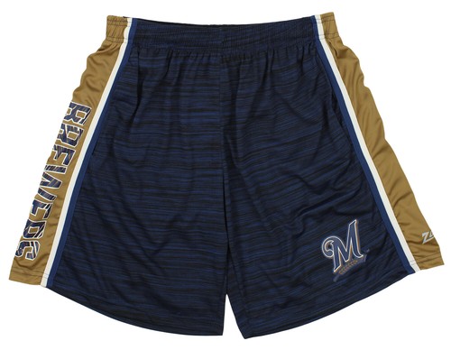 Мужские бейсбольные шорты Zubaz MLB Milwaukee Brewers Space Dye в однотонную полоску