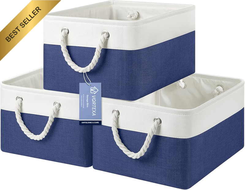 Large Storage Baskets-Storage Bins for Shelves and Closet Organizing, Foldable F