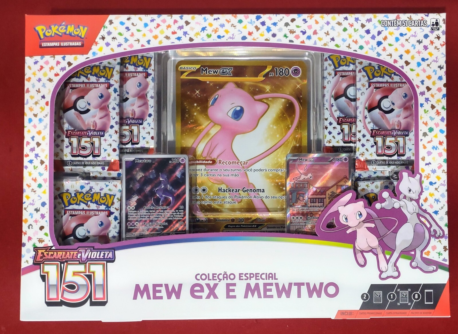 Box Pokémon 151 Mew EX and Mewtwo with Jumbo Mew EX Gold | eBay