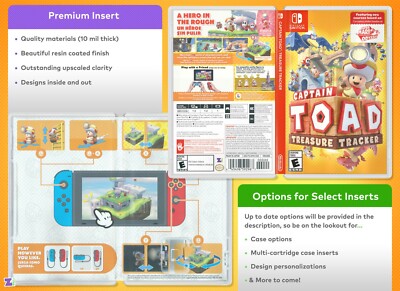 Captain Toad Treasure Tracker: Premium Cover Art Insert & Case, Nintendo Switch