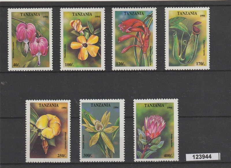 Tanzanie 1994 Flora Fleurs 7 Val. Mnh Mf123944