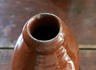 Redware Flask W/Maganese Splatters. LONG ISLAND NY or CONNECTICUT.