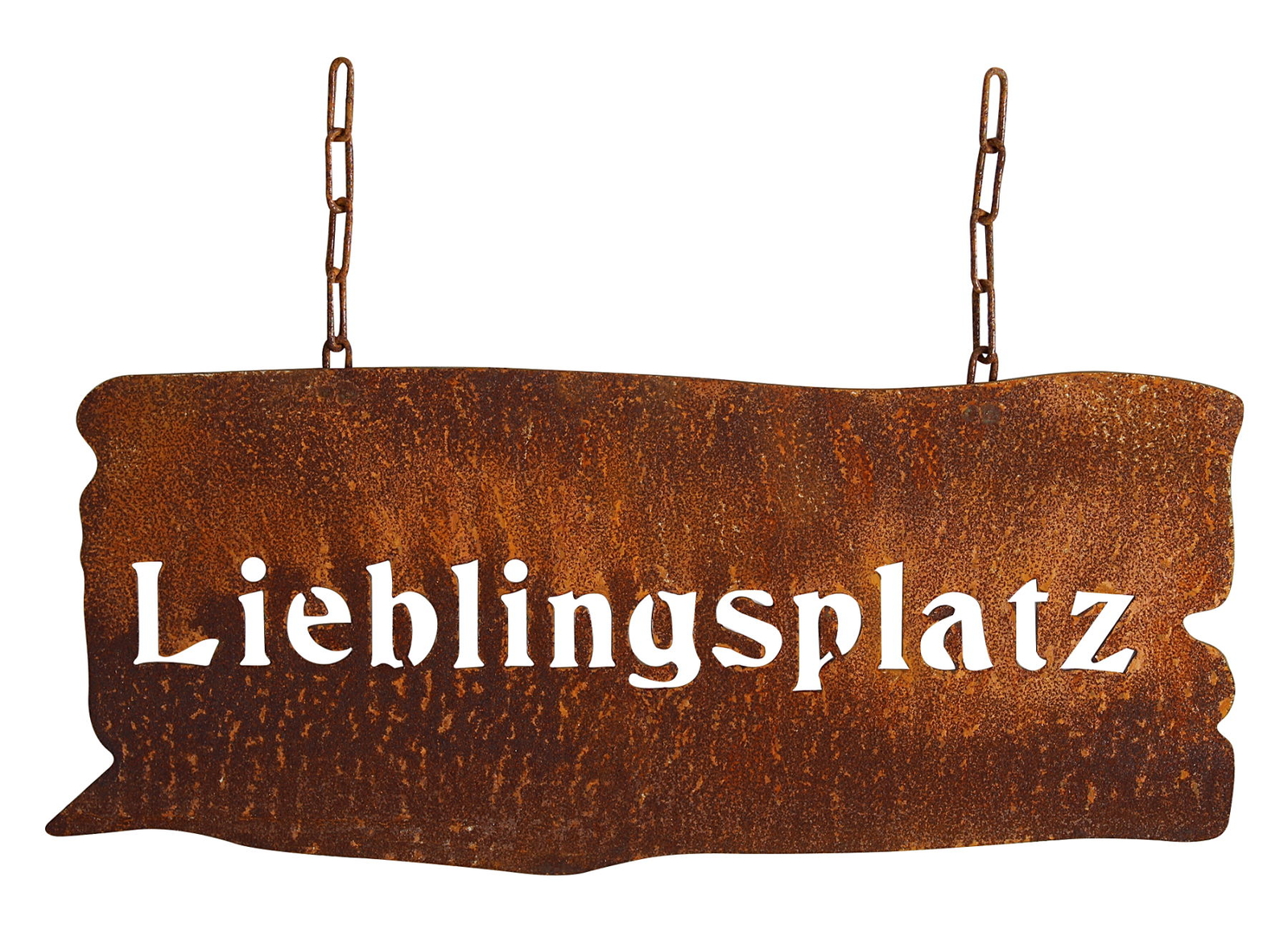 Rost Hängeschild Lieblingsplatz Edelrost Gartenschild Metall Schild Deko Tafel