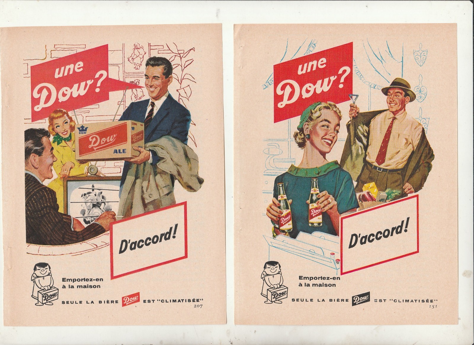 LOT  16  AD FRENCH   BEER  CANADIAN  DOW