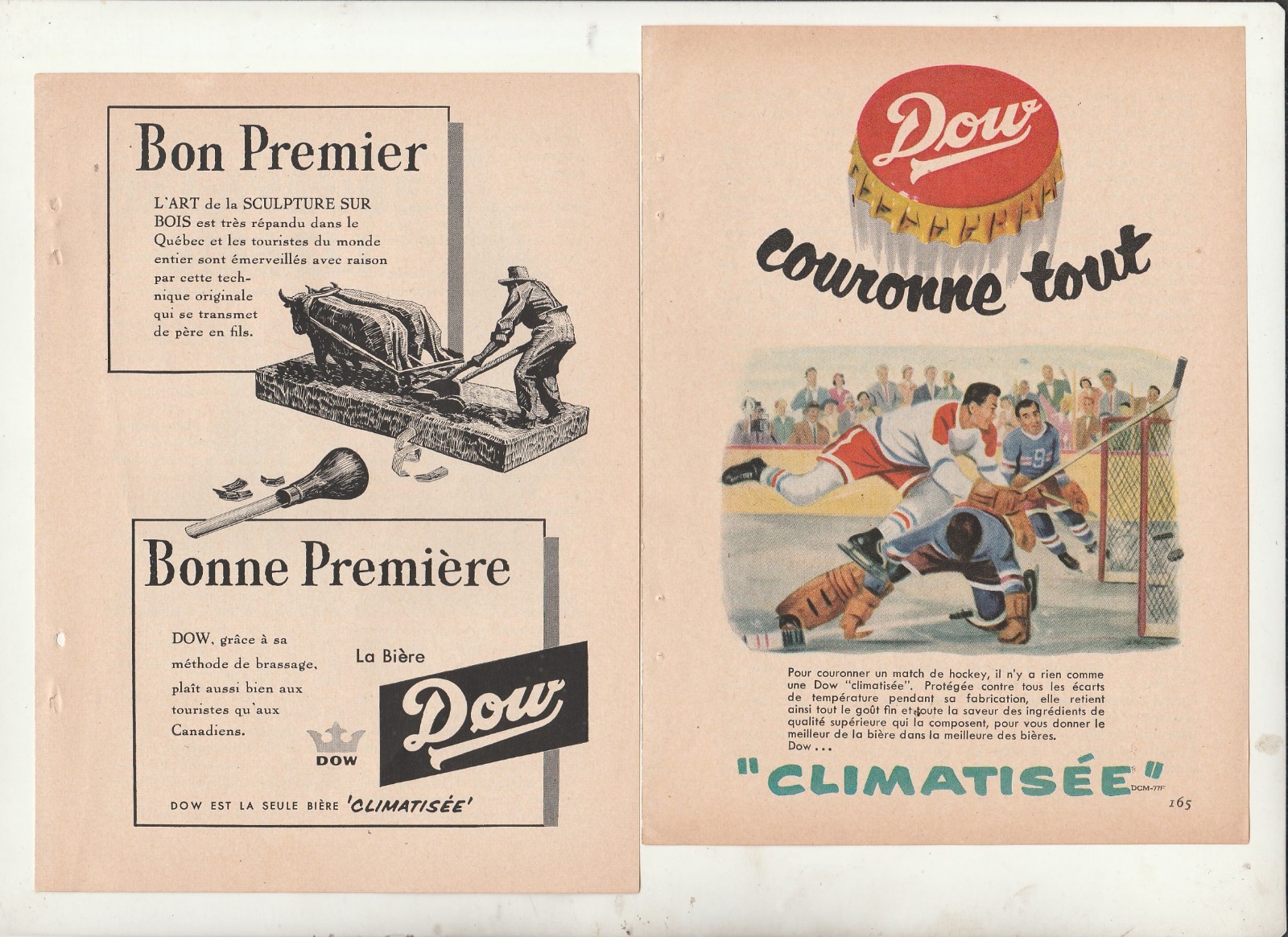 LOT  16  AD FRENCH   BEER  CANADIAN  DOW