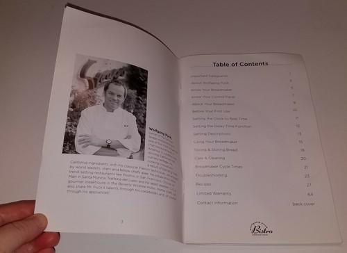 Wolfgang Puck Bread Machine Manual BBME0015 BBME0025 BBME0060 BBME0070 BBME025