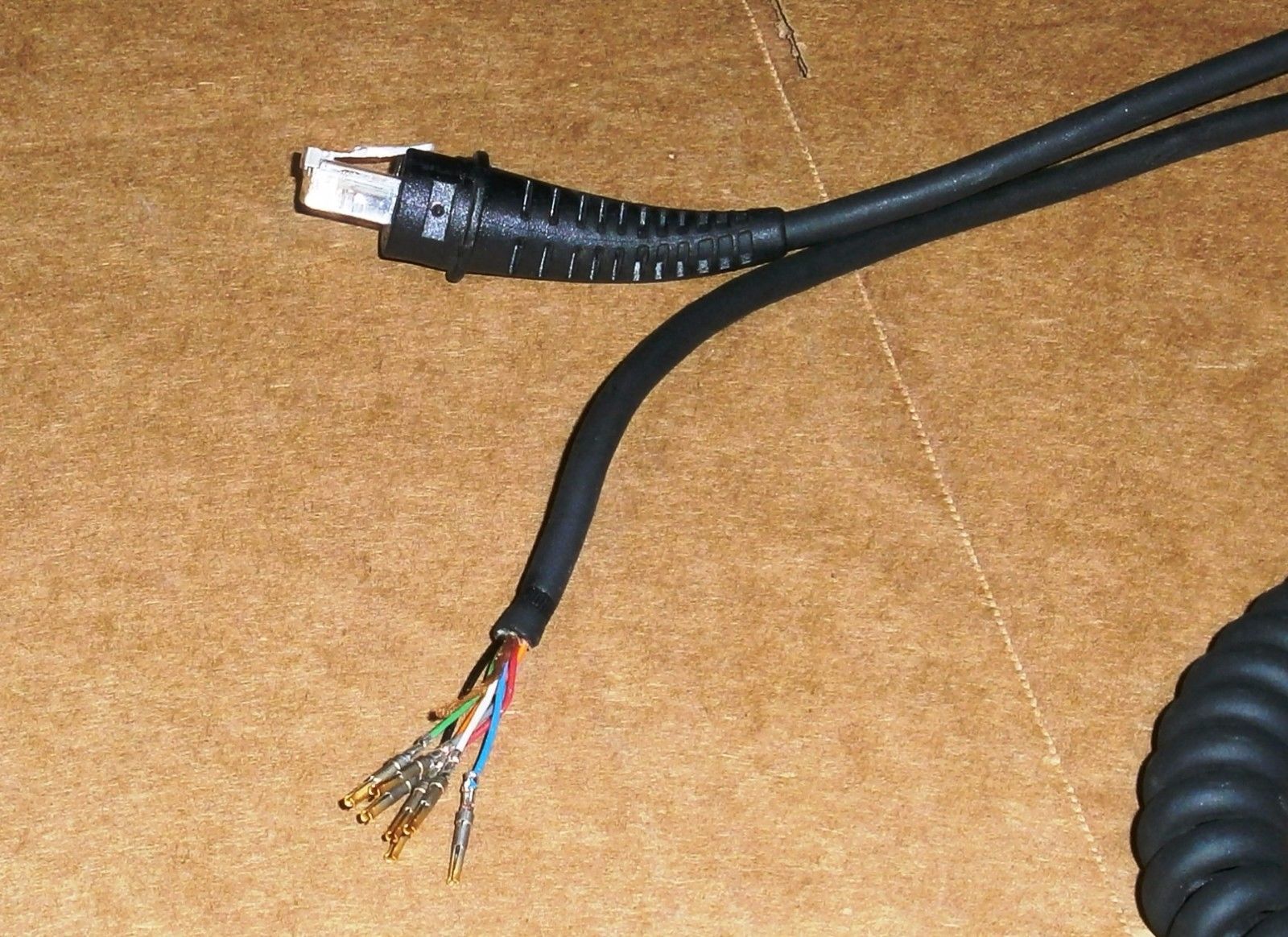 3FT Shielded Coil Cable, 7 conductors, With AMP 66504-9 Crimp Contact & RJ50