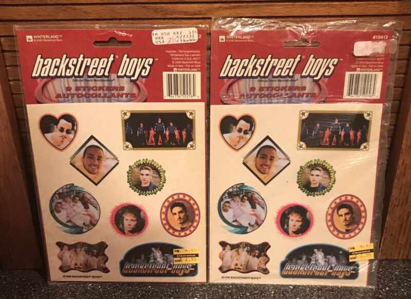 Backstreet boys stickers 9 autocollants 2 Packs Vintage 1999 Boy Band New