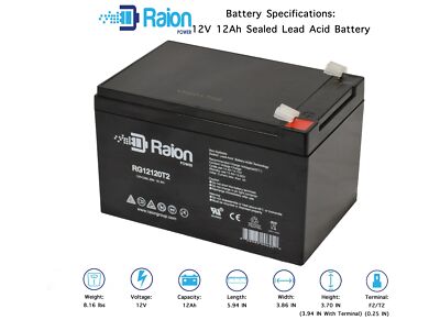 Raion Power 12V 12Ah Battery For Electric Mobility Ultralite 350