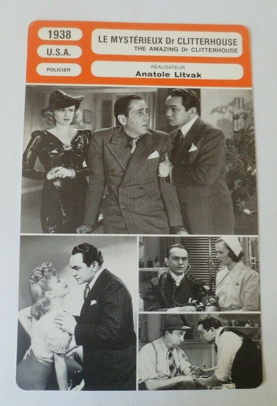 Carte Fiche Cinema 1938 Le Mysterieux Dr Clitterhouse Edward G. Robinson Claire 