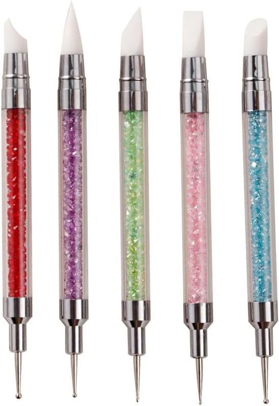 5PCS Dual-Ended Nail Art Sculpture Pen Nail Dotting Tools, Silicone Nail Polish