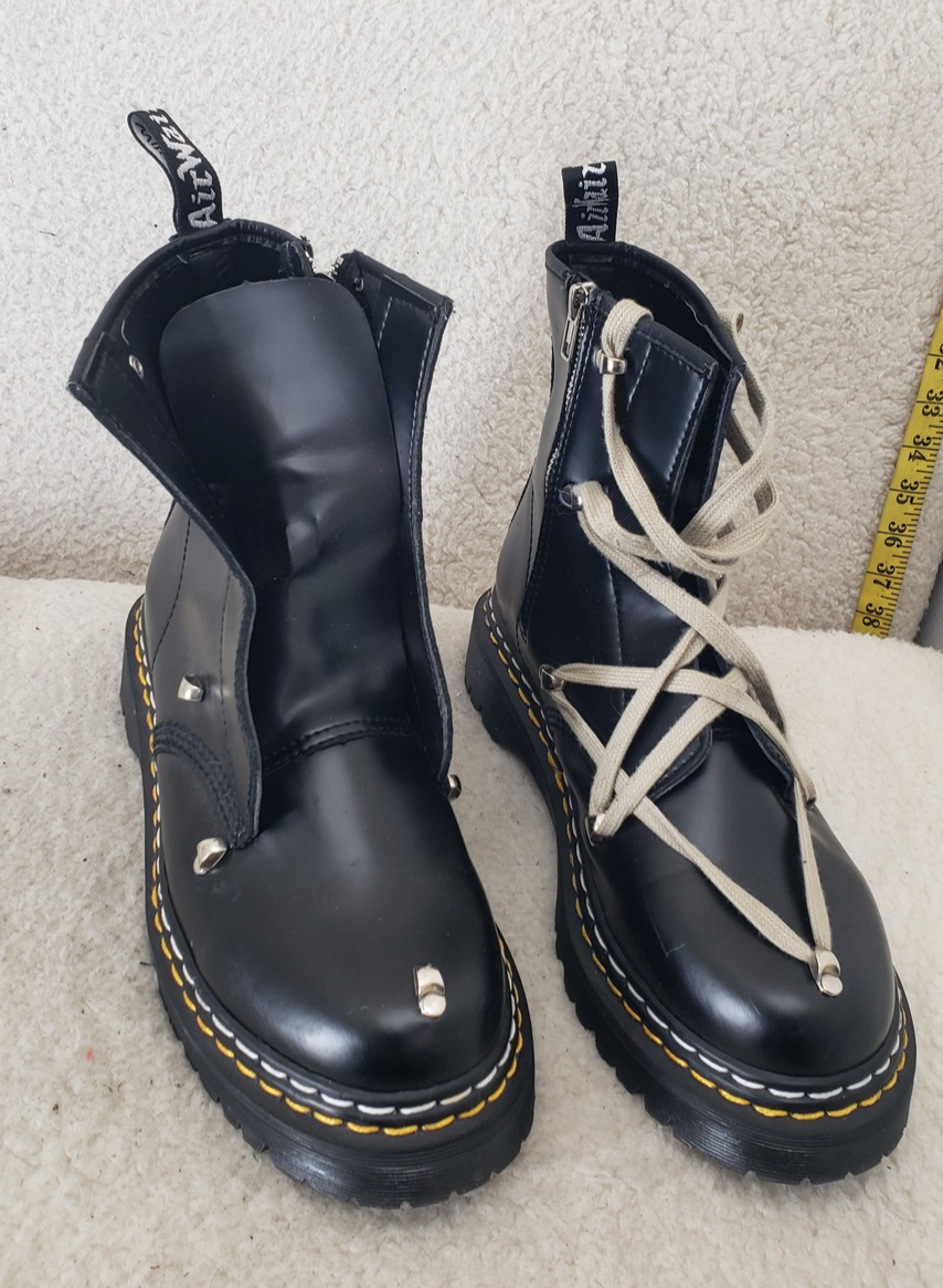 rickowens × dr.martens boots black RICK OWENS Pentagram Dr. Martens 1460 Jumbo Quad Sole