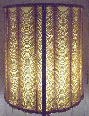 ANTIQUE 1920'S FRENCH ANTIQUE LAMP & SHADE AND STAND ONE OF A KIND 64 INCHES HI