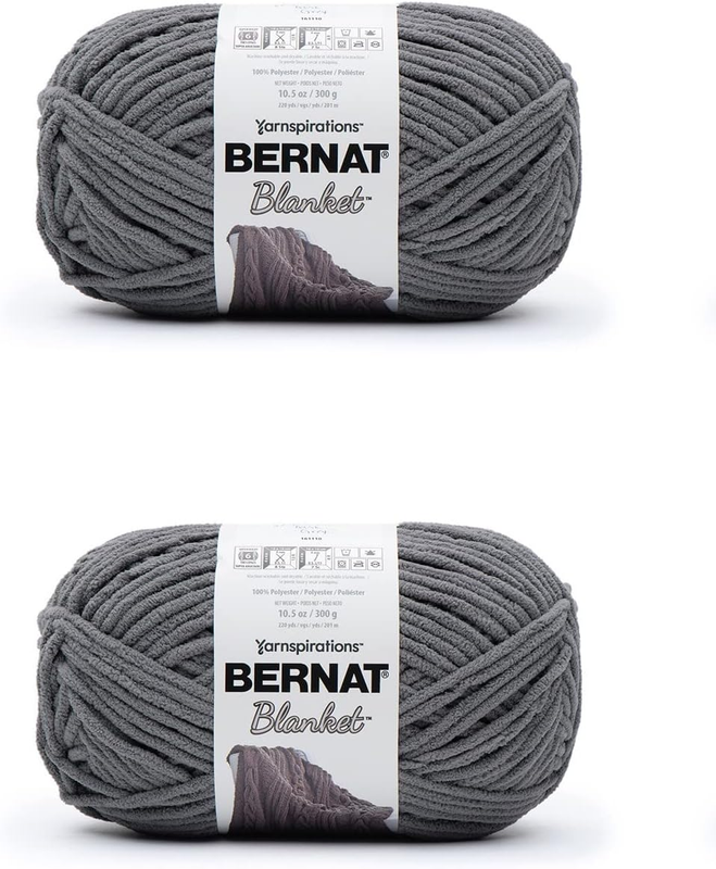 Blanket Dark Gray Yarn - 2 Pack of 300G/10.5Oz - Polyester - 6 Super Bulky - 220
