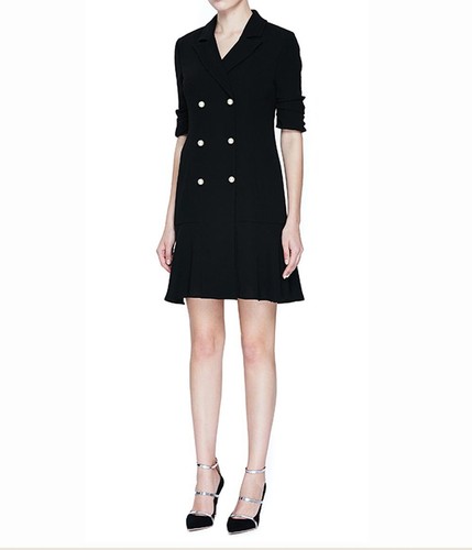 Pre-owned Handmade Custom Made To Order Lapel Half Sleeve Business Work Office Dress Plus1x-10xl207 In Black